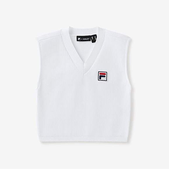 FILA x Hailey White knit vest Top - Picture 2 of 5